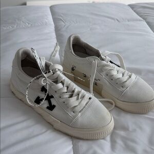 Off-White Cream and Black Sneakers